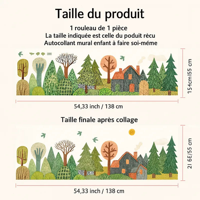 Taille de l'autocollant mural foret