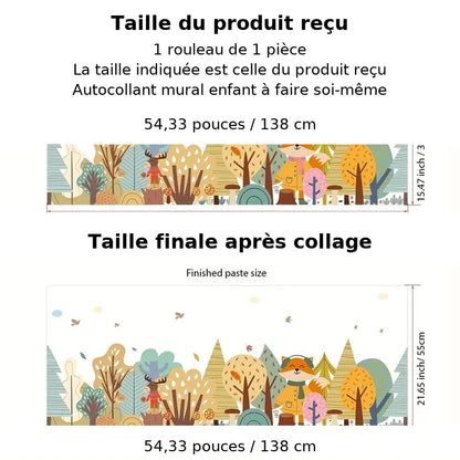 Taille de l'autocollant mural foret et renard