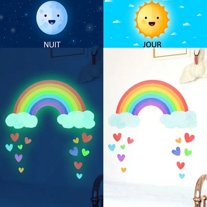 Autocollant arc-en-ciel jour et nuit