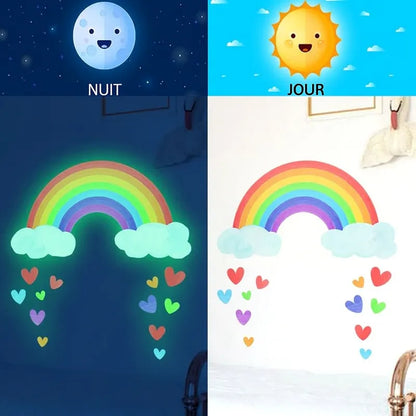 Autocollant arc-en-ciel jour et nuit