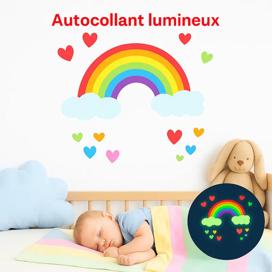 autocollant arc-en-ciel lumineux bébé dodo
