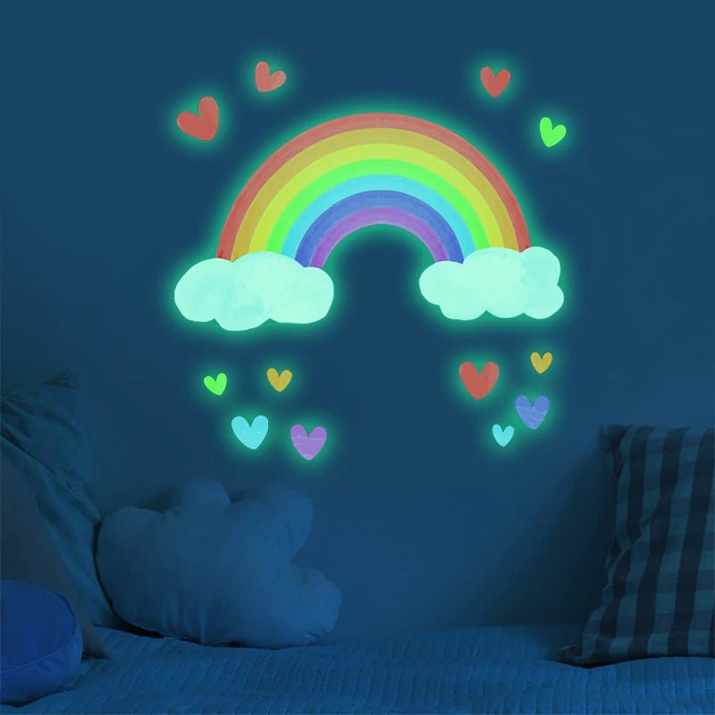 Autocollants arc-en-ciel muraux lumineux 