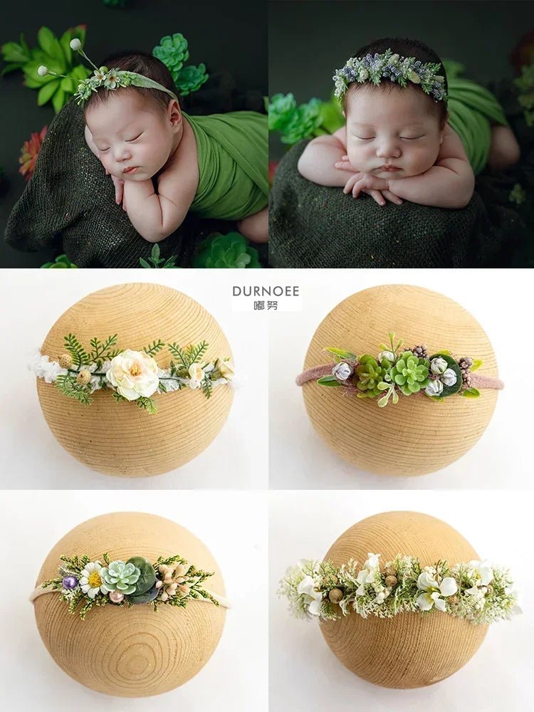 Bandeau de photographie pour nouveau - né - Cigogne et bébé