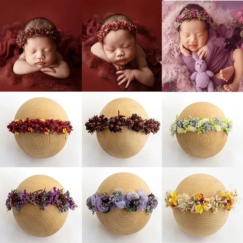 Bandeau de photographie pour nouveau - né - Cigogne et bébé