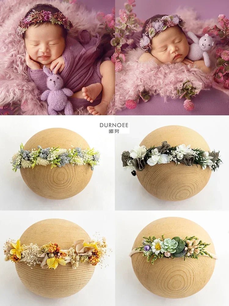 Bandeau de photographie pour nouveau - né - Cigogne et bébé