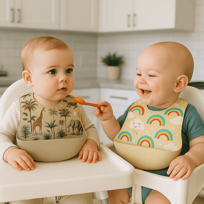 Bavoir bébé | silicone - Cigogne et bébé