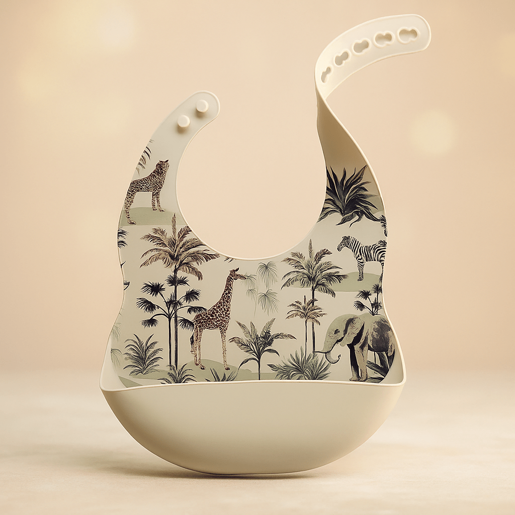 Bavoir bébé | silicone - Cigogne et bébé