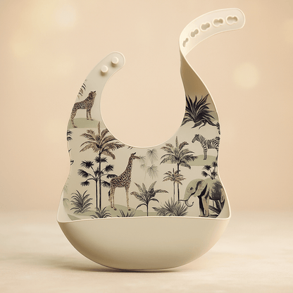 Bavoir bébé | silicone - Cigogne et bébé