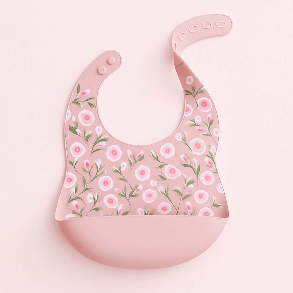 Bavoir bébé | silicone - Cigogne et bébé
