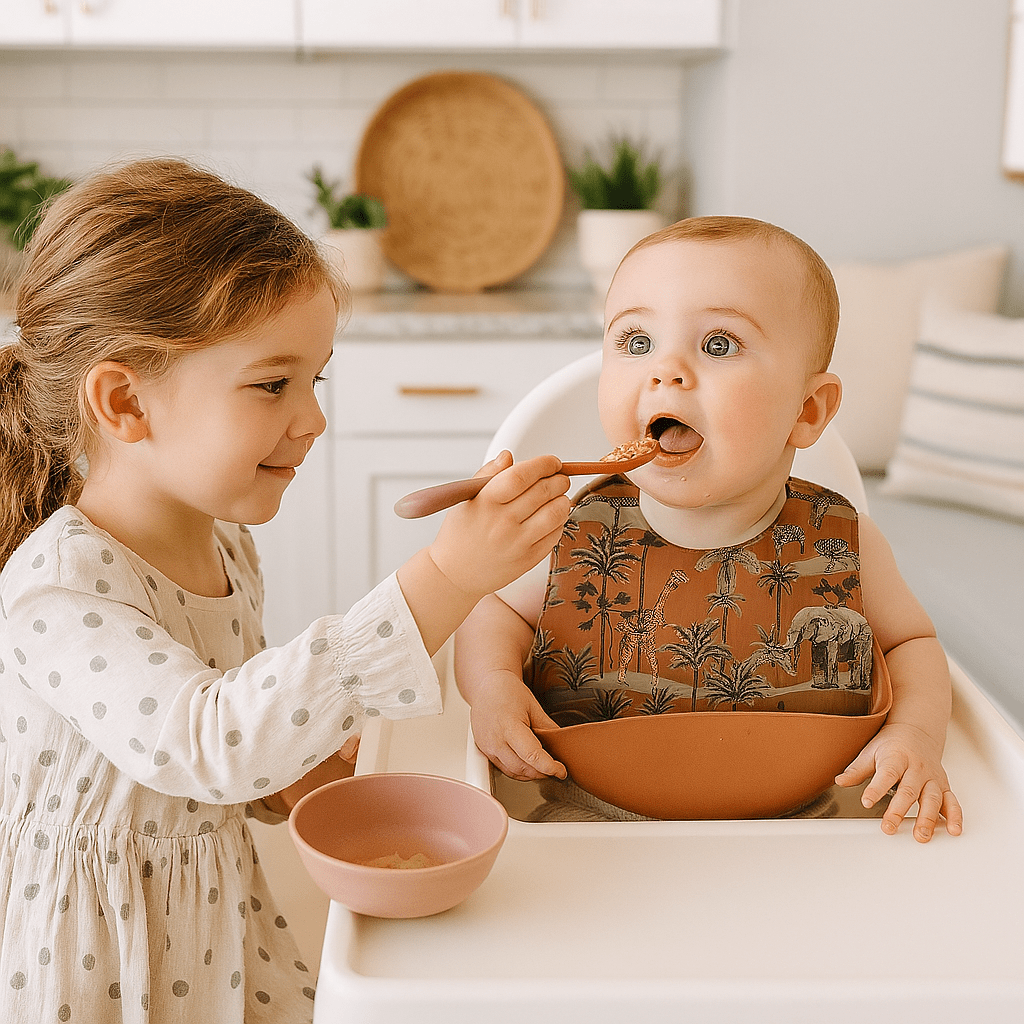 Bavoir bébé | silicone - Cigogne et bébé