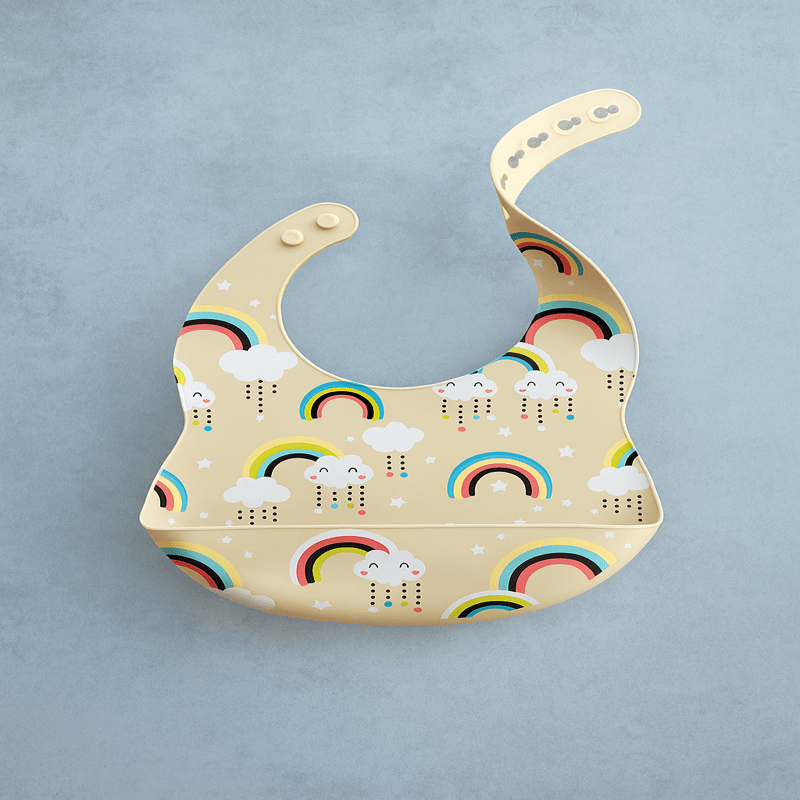 Bavoir bébé | silicone - Cigogne et bébé