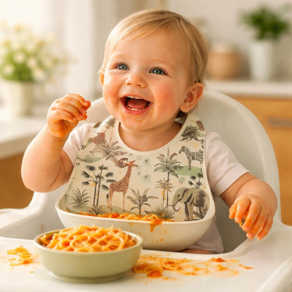 Bavoir bébé silicone récupérateur imperméable repas autonome bébé chaise haute anti tache alimentation bébé