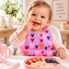 Bavoir bébé en silicone avec récupérateur – lot de 2