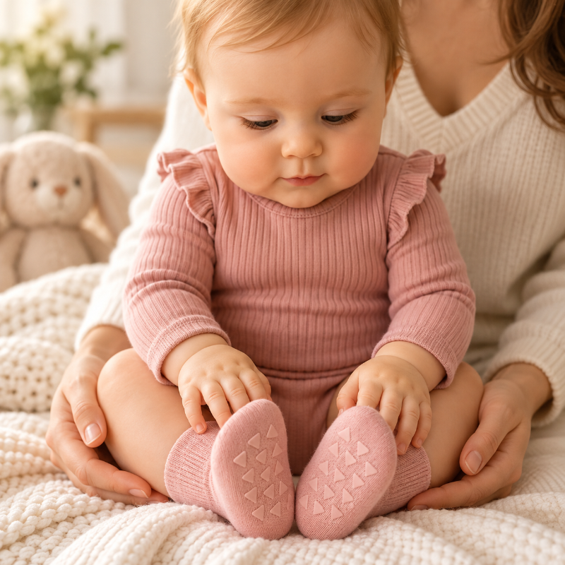Chaussettes bébé antidérapantes – lot de 3 paires