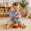 Tour à empiler en bois pour bébé – Jouet d'éveil Montessori