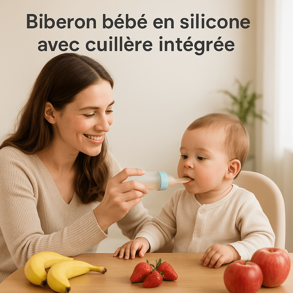  Biberon cuillère en silicone pour bébé - Cigogne et bébé