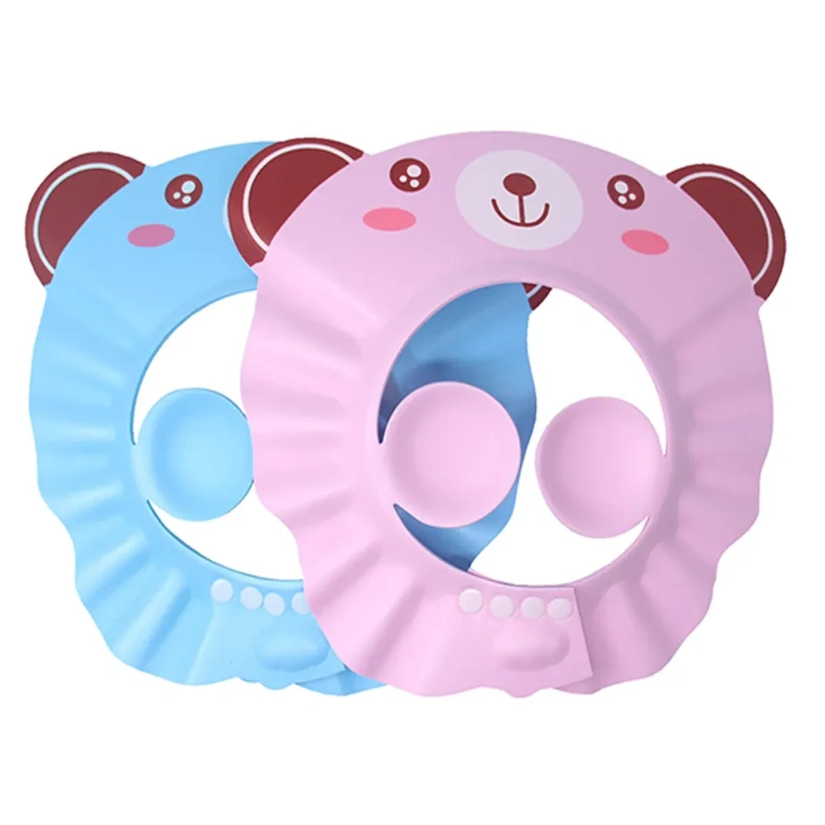 Bonnet de douche bébé ours rose et bleu protection anti eau yeux oreilles accessoire bain enfant