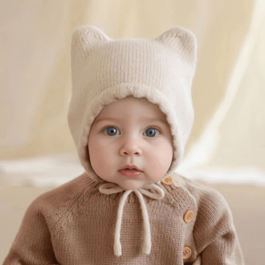 Bonnet bebe - Cigogne et bébé