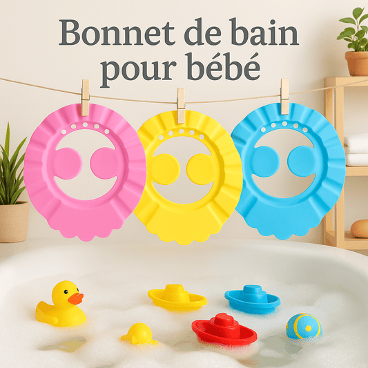 Bonnet de bain bébé - Cigogne et bébé