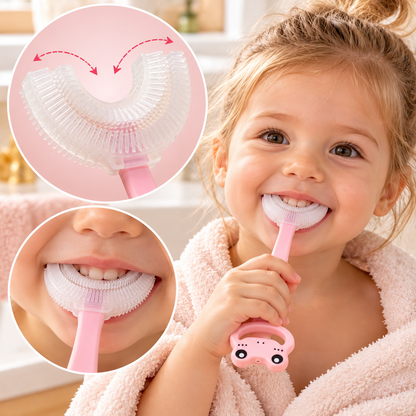 Brosse à dents enfant en silicone en forme de U – Lot de 2