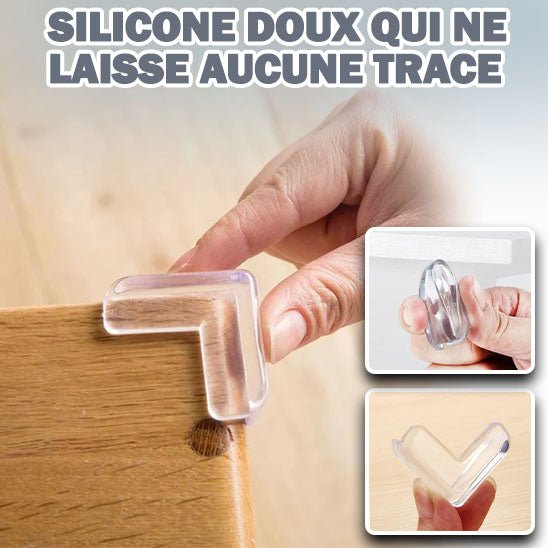Cache coin de table bébé - Cigogne et bébé