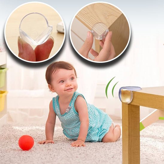 Cache coin de table bébé - Cigogne et bébé