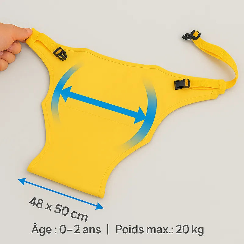 Chaise bébé portable jaune 48x50 cm avec sangles ajustables