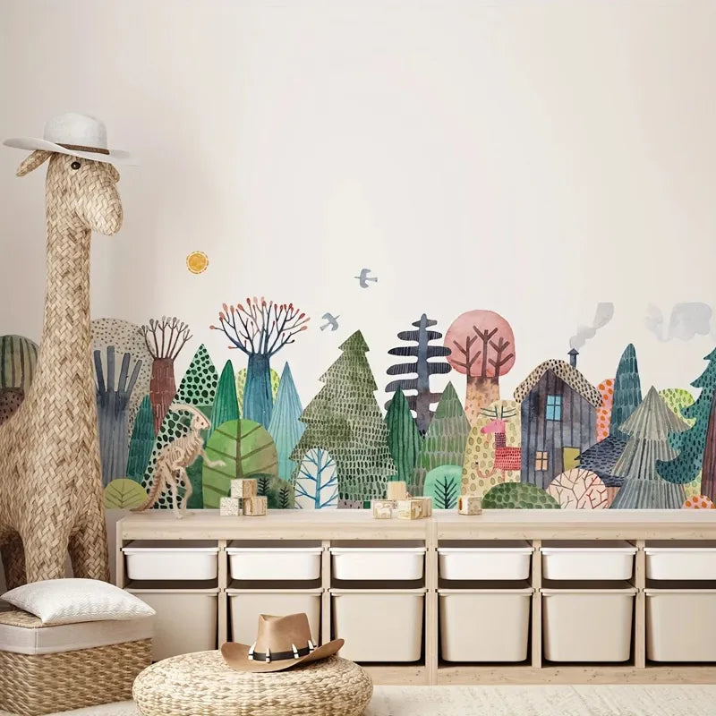 autocollant foret chambre de bébé