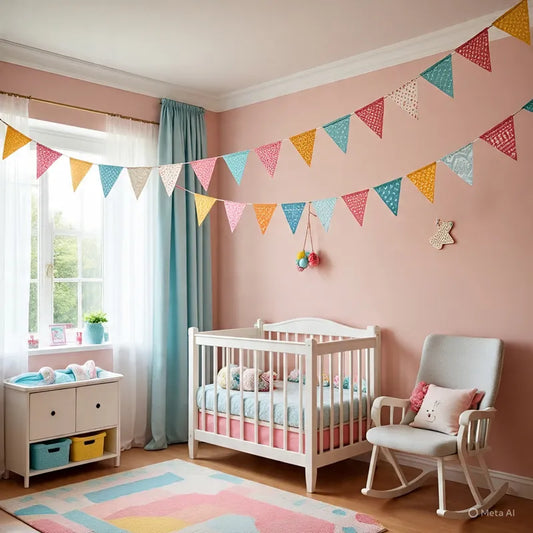 Guirlande fanion colorée décorative pour chambre de bébé