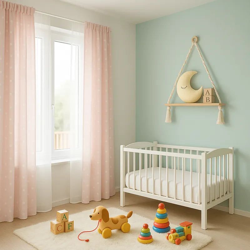 1 étagère murale suspendue dans chambre de bébé