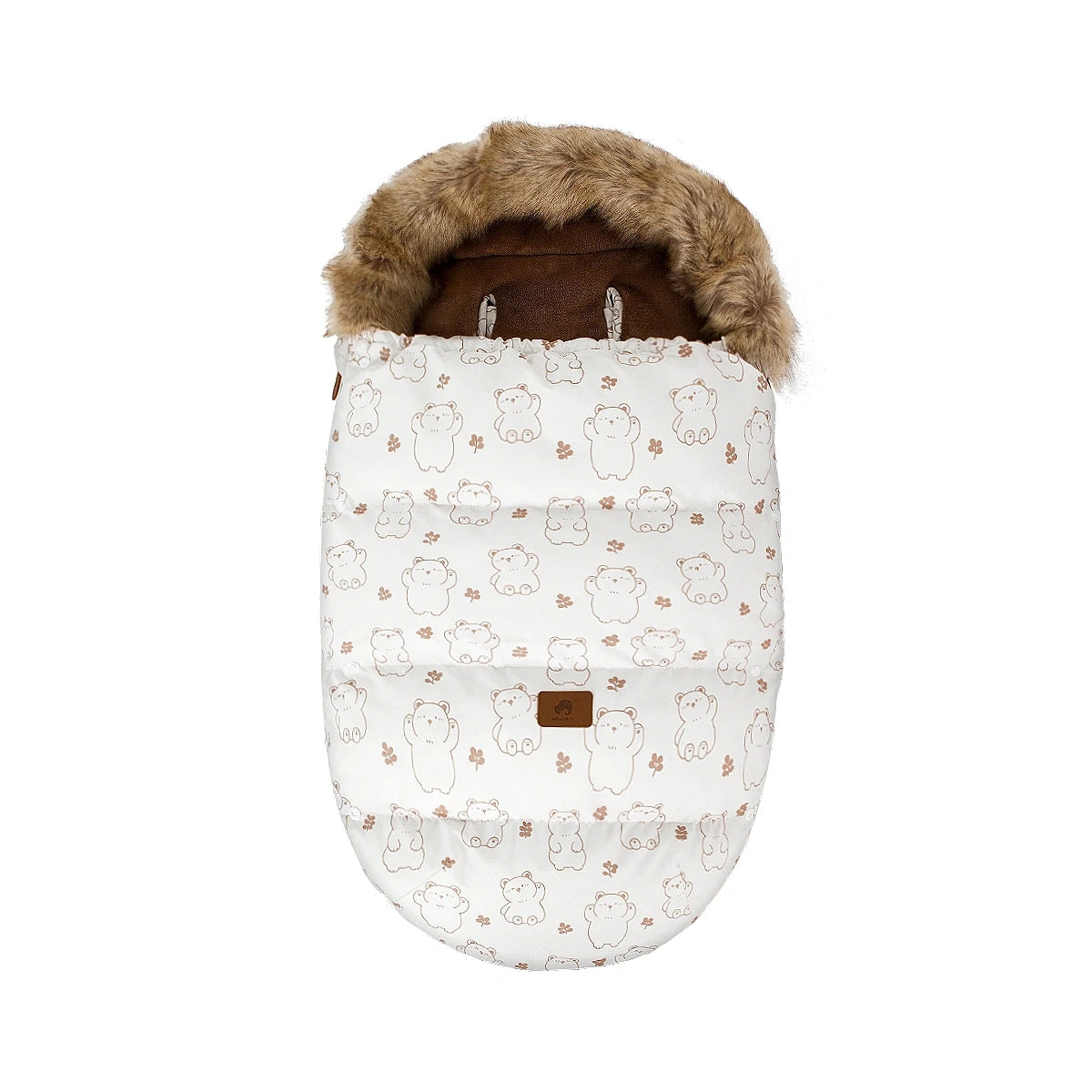 Chancelière poussette hiver bébé motif ours, sac de couchage poussette chaud et confortable,