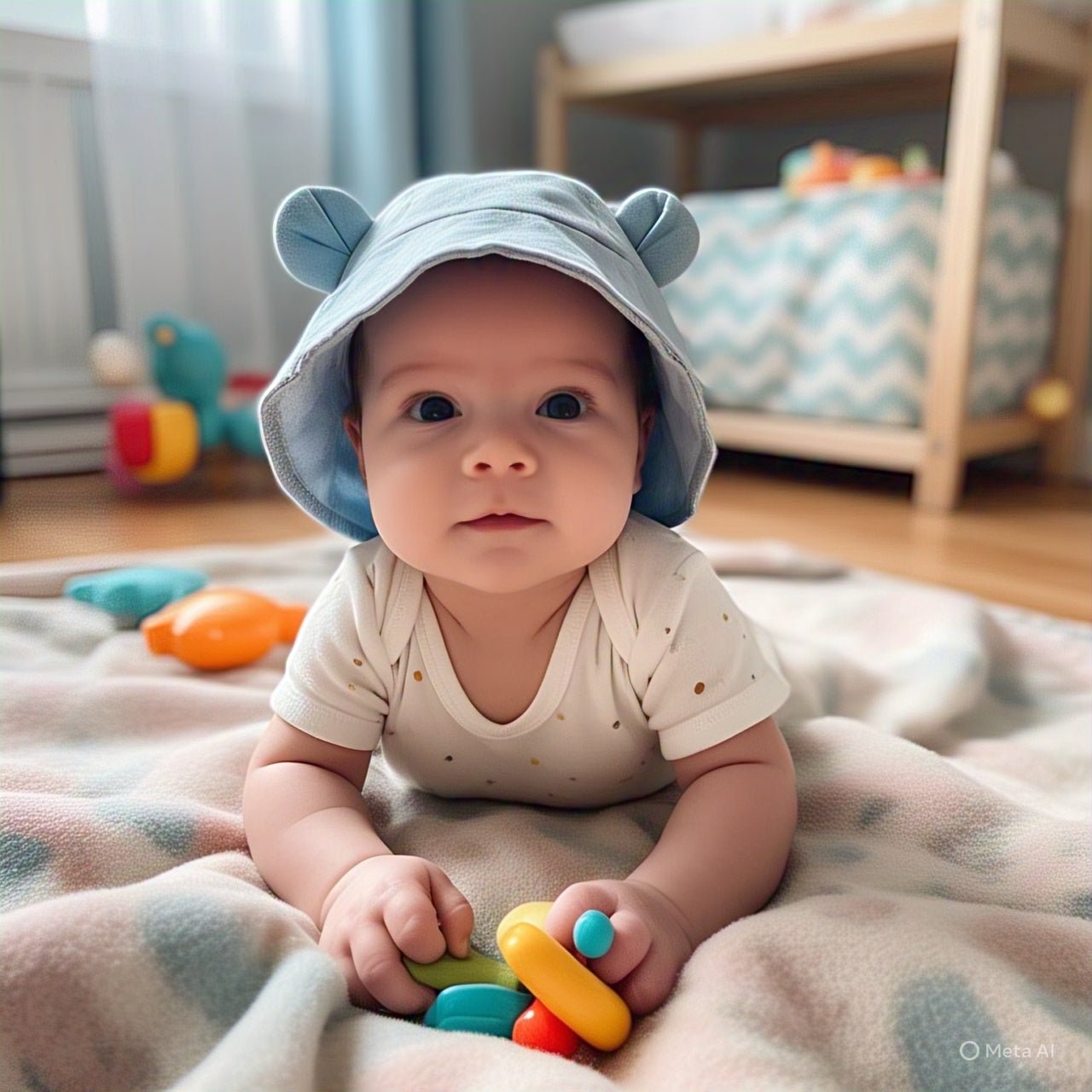 Chapeau bebe | en mousseline - Cigogne et bébé