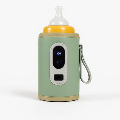 Chauffe biberon USB portable vert réglable avec écran numérique