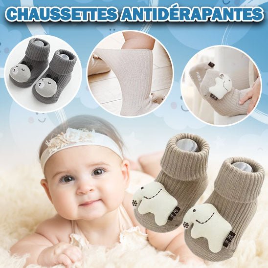 Chaussette bebe - Cigogne et bébé