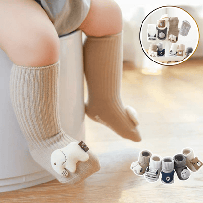 Chaussette bebe - Cigogne et bébé
