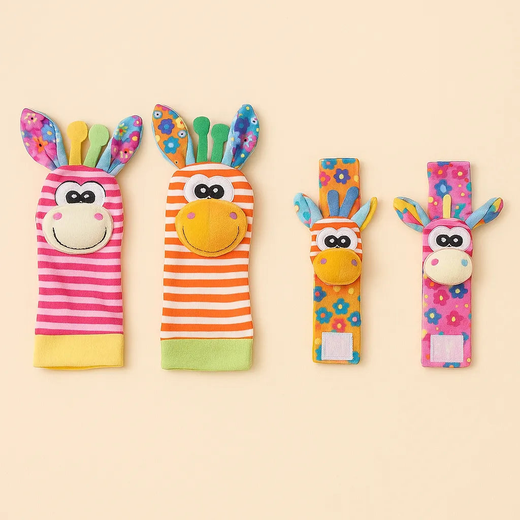 Chaussettes hochet girafes
