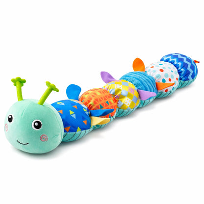 chenille musicale bébé bleue jouet d’éveil sensoriel peluche interactive multicolore pour stimulation motricité
