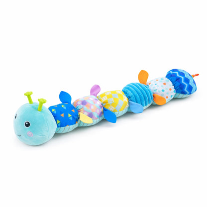 chenille musicale bébé bleue jouet d’éveil sensoriel peluche interactive multicolore pour stimulation motricité