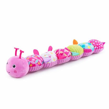 chenille musicale bébé rose jouet d’éveil sensoriel peluche interactive multicolore pour stimulation motricité