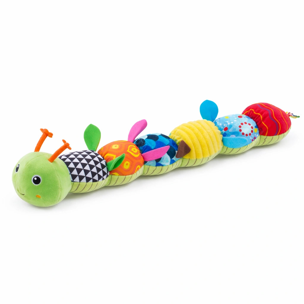 chenille musicale bébé verte jouet d’éveil sensoriel peluche interactive multicolore pour stimulation motricité