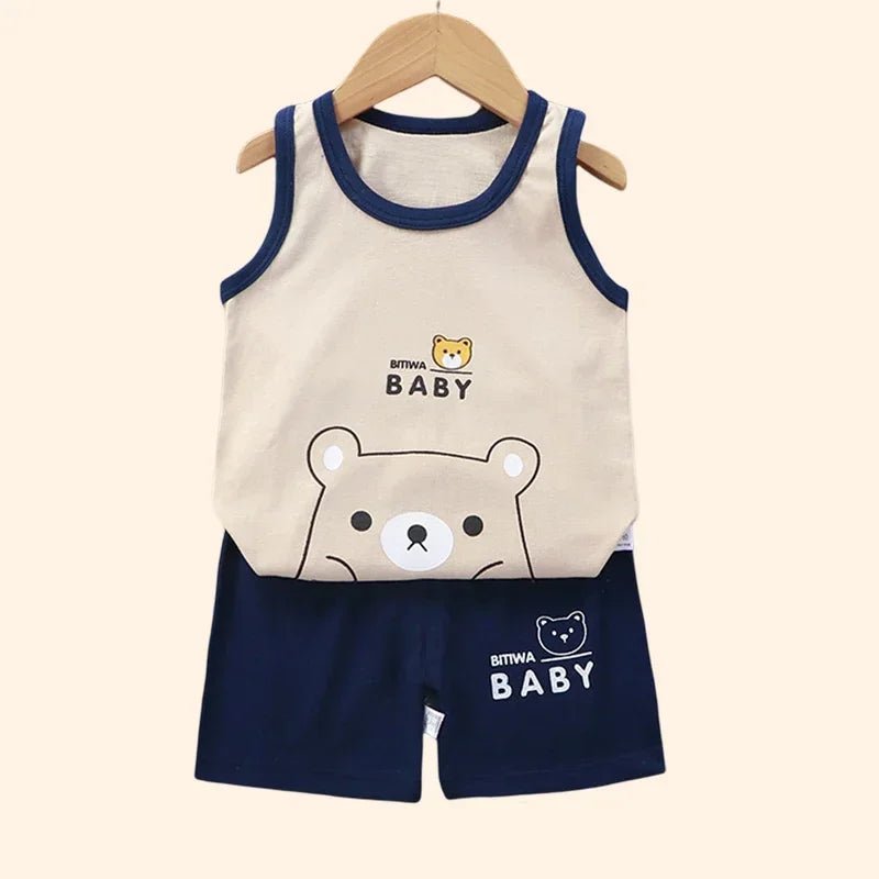 CHILDREN’S SETS CLOTHING™ ENSEMBLES D'ÉTÉ POUR ENFANTS - Cigogne et bébé