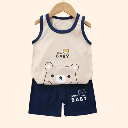 CHILDREN’S SETS CLOTHING™ ENSEMBLES D'ÉTÉ POUR ENFANTS - Cigogne et bébé