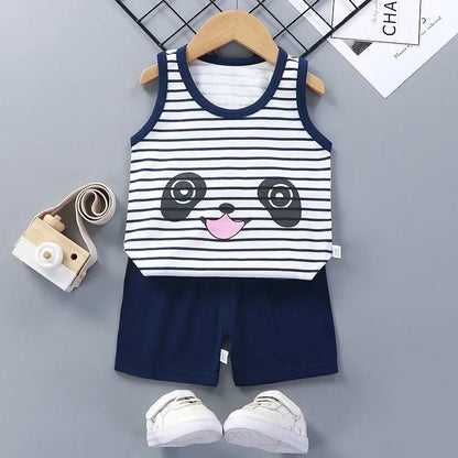 CHILDREN’S SETS CLOTHING™ ENSEMBLES D'ÉTÉ POUR ENFANTS - Cigogne et bébé
