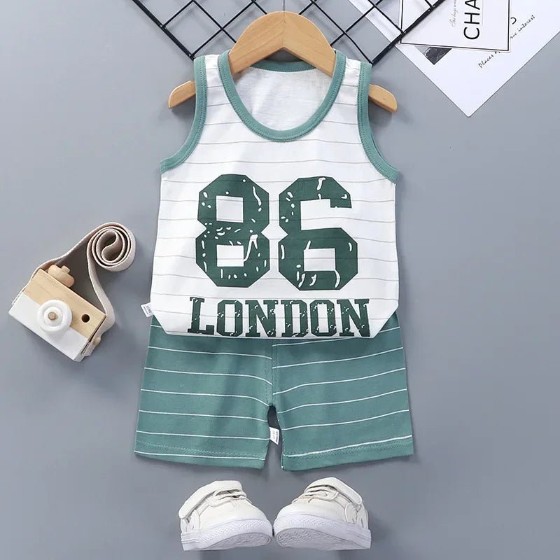 CHILDREN’S SETS CLOTHING™ ENSEMBLES D'ÉTÉ POUR ENFANTS - Cigogne et bébé