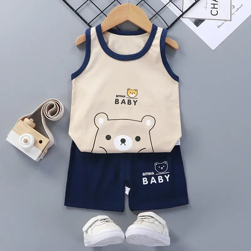 CHILDREN’S SETS CLOTHING™ ENSEMBLES D'ÉTÉ POUR ENFANTS - Cigogne et bébé