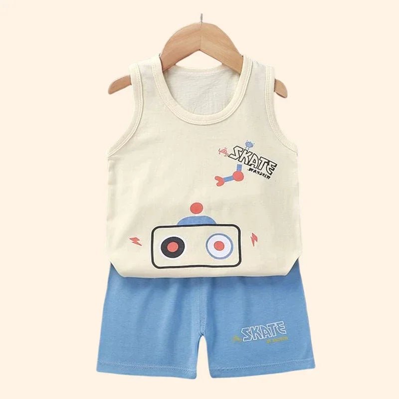 CHILDREN’S SETS CLOTHING™ ENSEMBLES D'ÉTÉ POUR ENFANTS - Cigogne et bébé