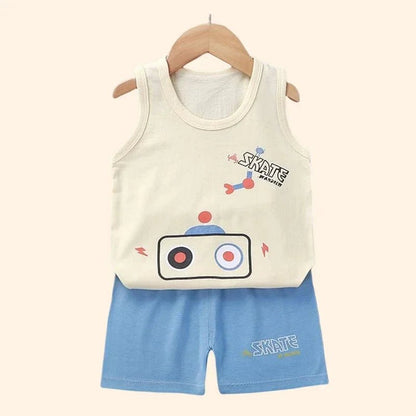 CHILDREN’S SETS CLOTHING™ ENSEMBLES D'ÉTÉ POUR ENFANTS - Cigogne et bébé