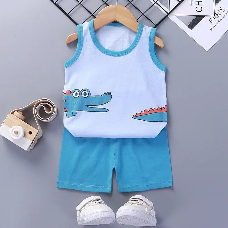 CHILDREN’S SETS CLOTHING™ ENSEMBLES D'ÉTÉ POUR ENFANTS - Cigogne et bébé