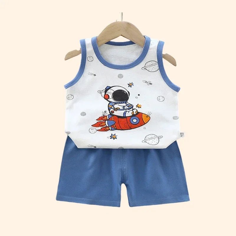 CHILDREN’S SETS CLOTHING™ ENSEMBLES D'ÉTÉ POUR ENFANTS - Cigogne et bébé
