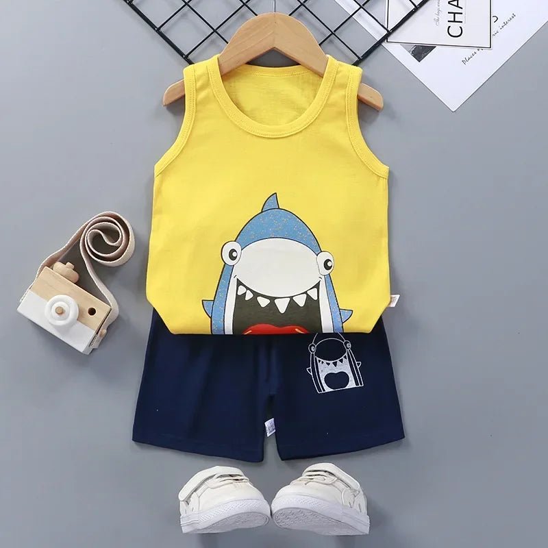 CHILDREN’S SETS CLOTHING™ ENSEMBLES D'ÉTÉ POUR ENFANTS - Cigogne et bébé